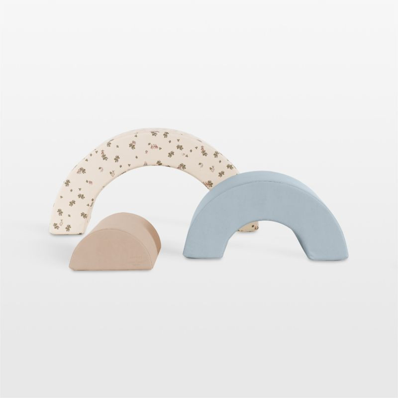 Gathre x Peter Rabbit Beatrix Blue & Millet Brown Foam Kids Arc Playset + Reviews | Crate & Kids | Crate & Barrel