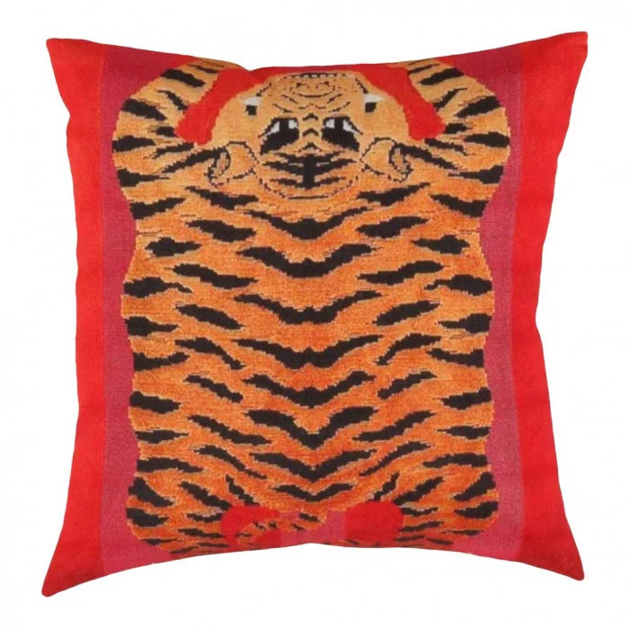 Pasargad Turkish Fine Silk tiger Pillow 16" | Perigold
