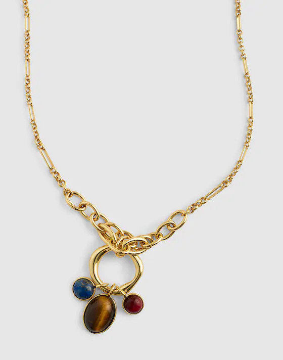 Semiprecious Graduated Chain Charm Necklace | Madewell
