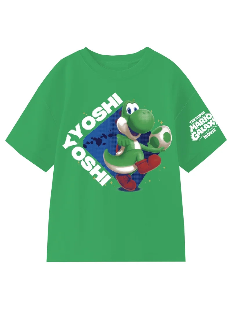 The Super Mario Galaxy, Boys' Short Sleeve Graphic Tee, Yoshi, Sizes 4-18 | Walmart (US)