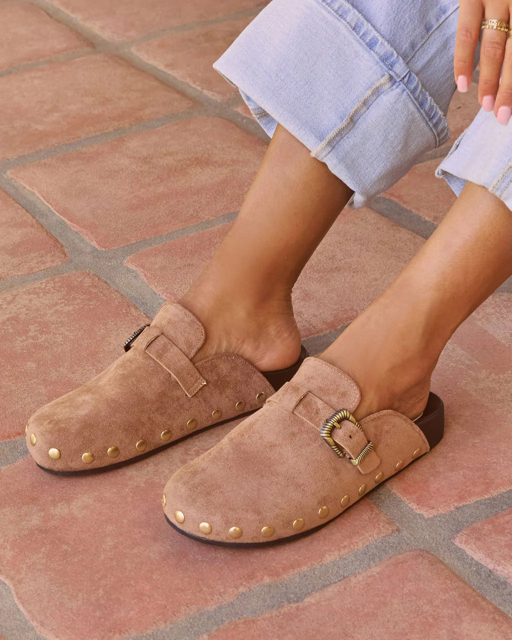 Telliah Faux Suede Studded Mule | VICI