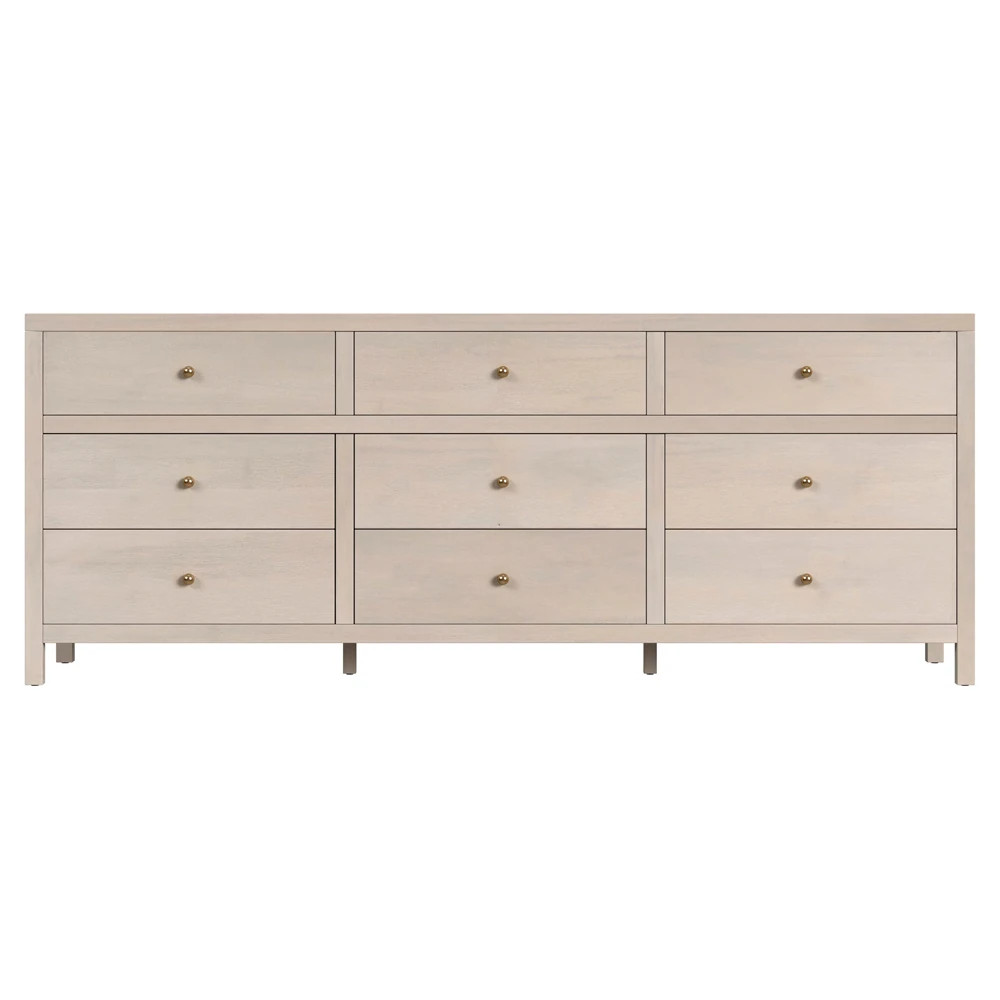 Shay Modern Classic Taupe Acacia Wood Dresser | Kathy Kuo Home