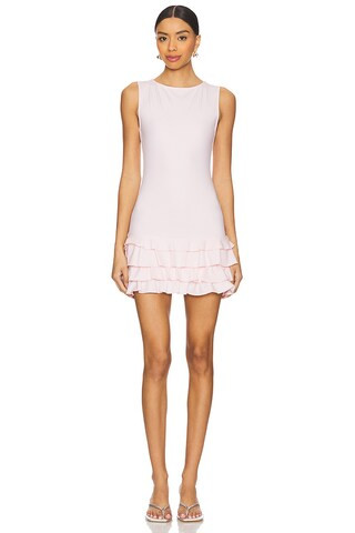LIONESS Bisous Ruffle Dress in Blush from Revolve.com | Revolve Clothing (Global)
