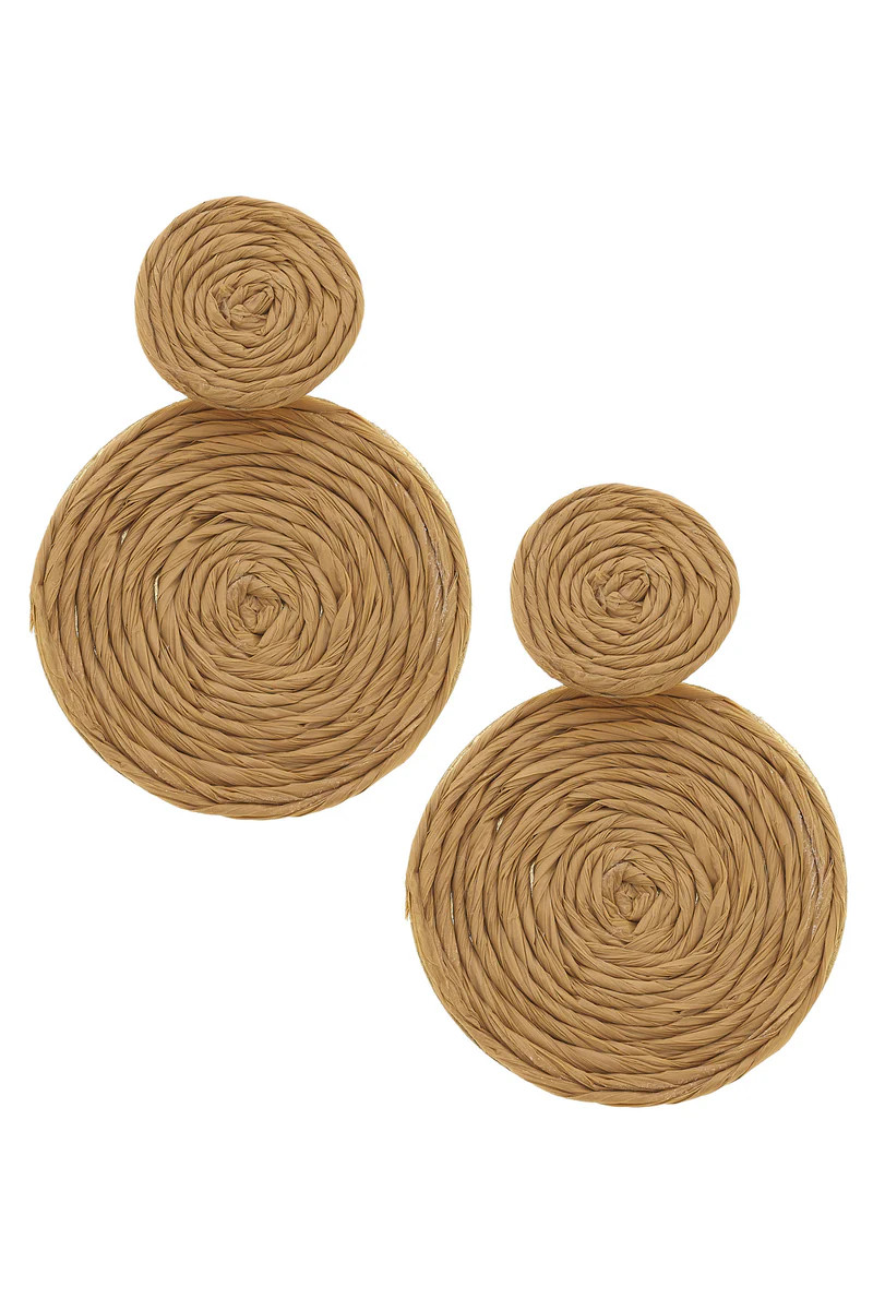 Simone Raffia Deco Earrings in Natural | CANVAS