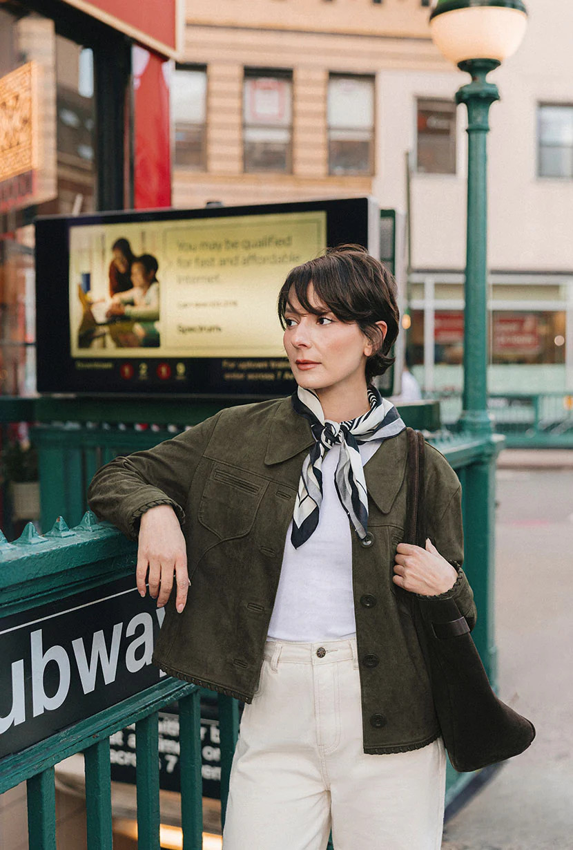 Chiara Suede Jacket - Deep Olive | Petite Studio NYC