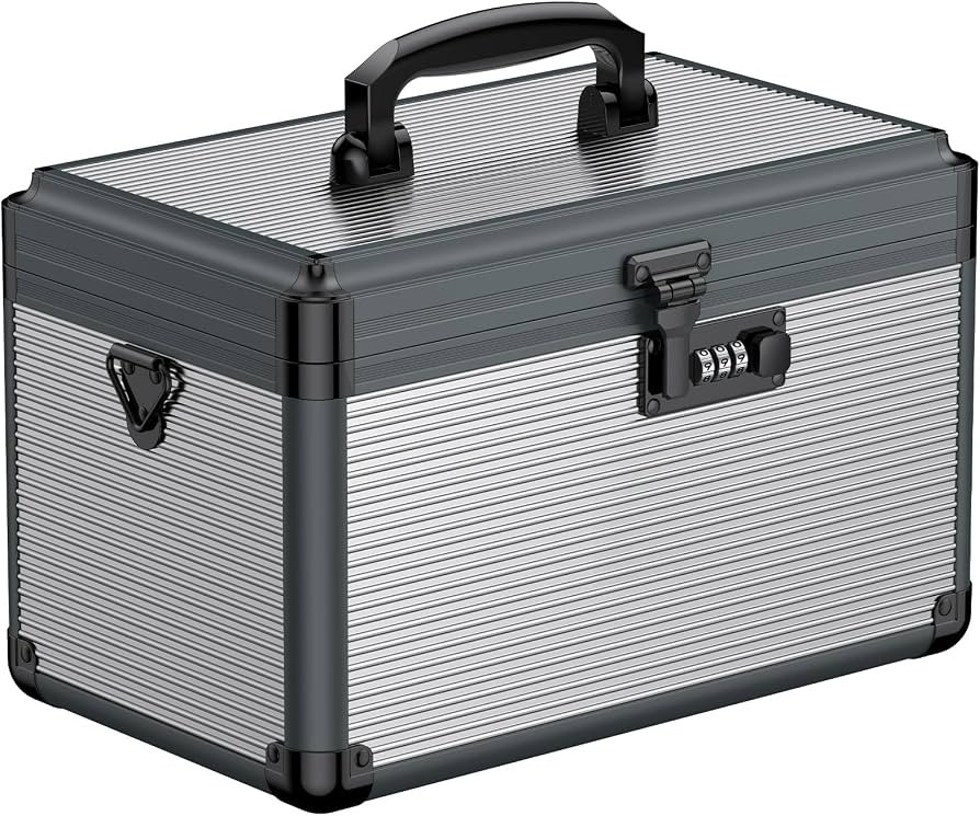 Uniclife Medicine Lock Box, Portable Medication Lock Box with Combination Lock & Handle, Metal Security Lock Box for Medications, First Aid Medicine Storage Box, 12" x 7" x 7.5" | Amazon (US)
