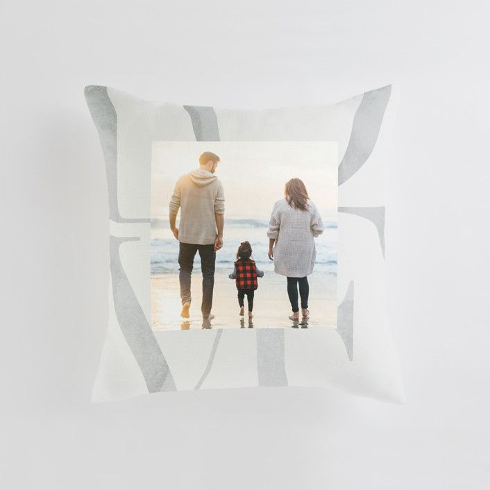 "Biggest Love" - Customizable Medium 20 Inch Photo Pillow in Gray by Monika Drachal. | Minted