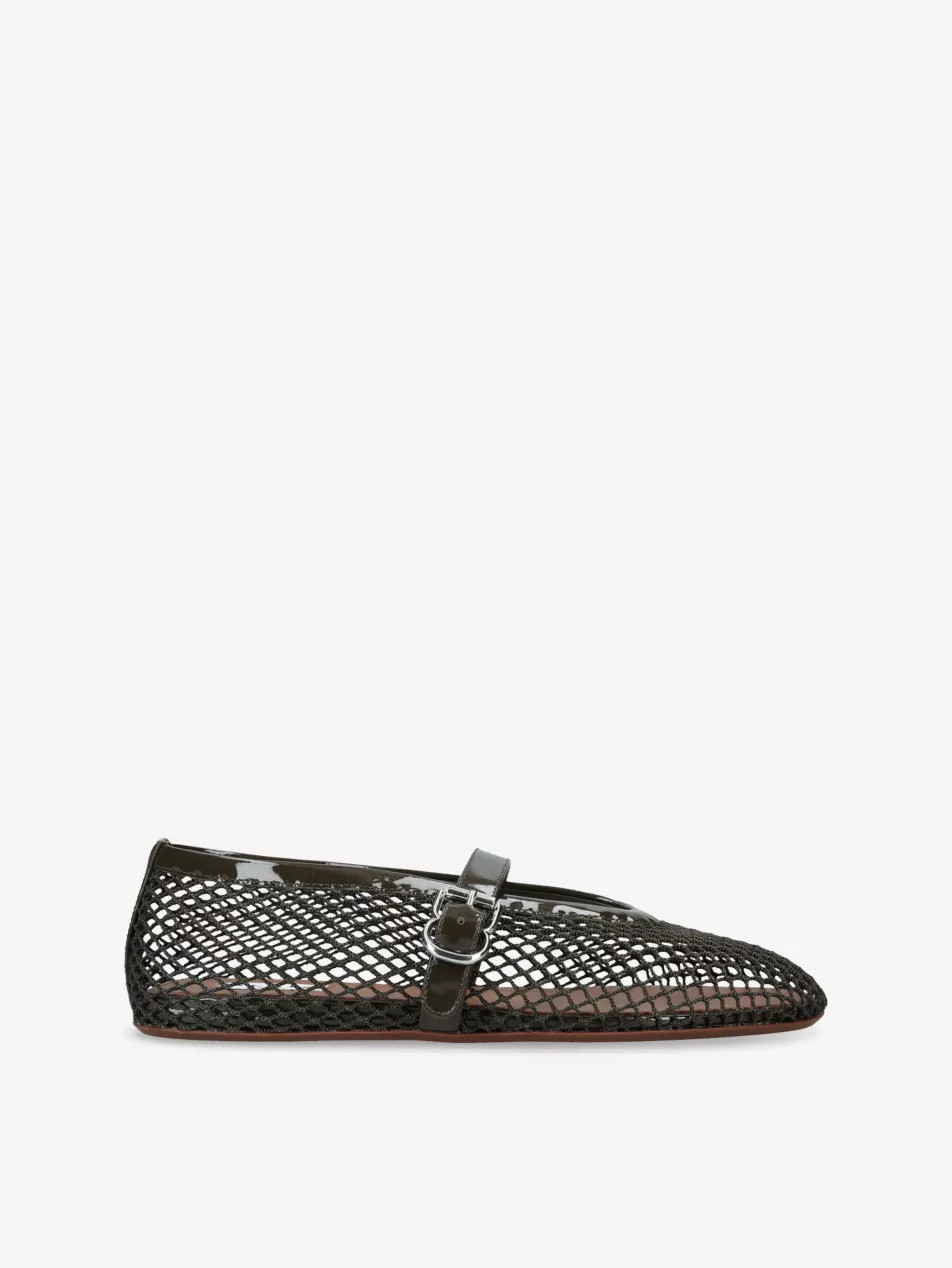 Ballerina Mesh and Patent-Leather Ballet Flats | Selfridges