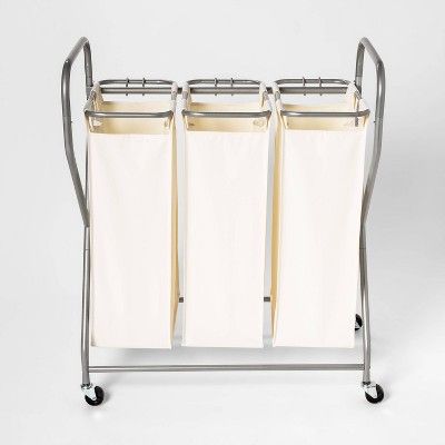 Rolling Triple Laundry Sorter - White - Threshold™ | Target