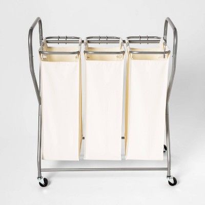 Rolling Triple Laundry Sorter White - Threshold™ | Target