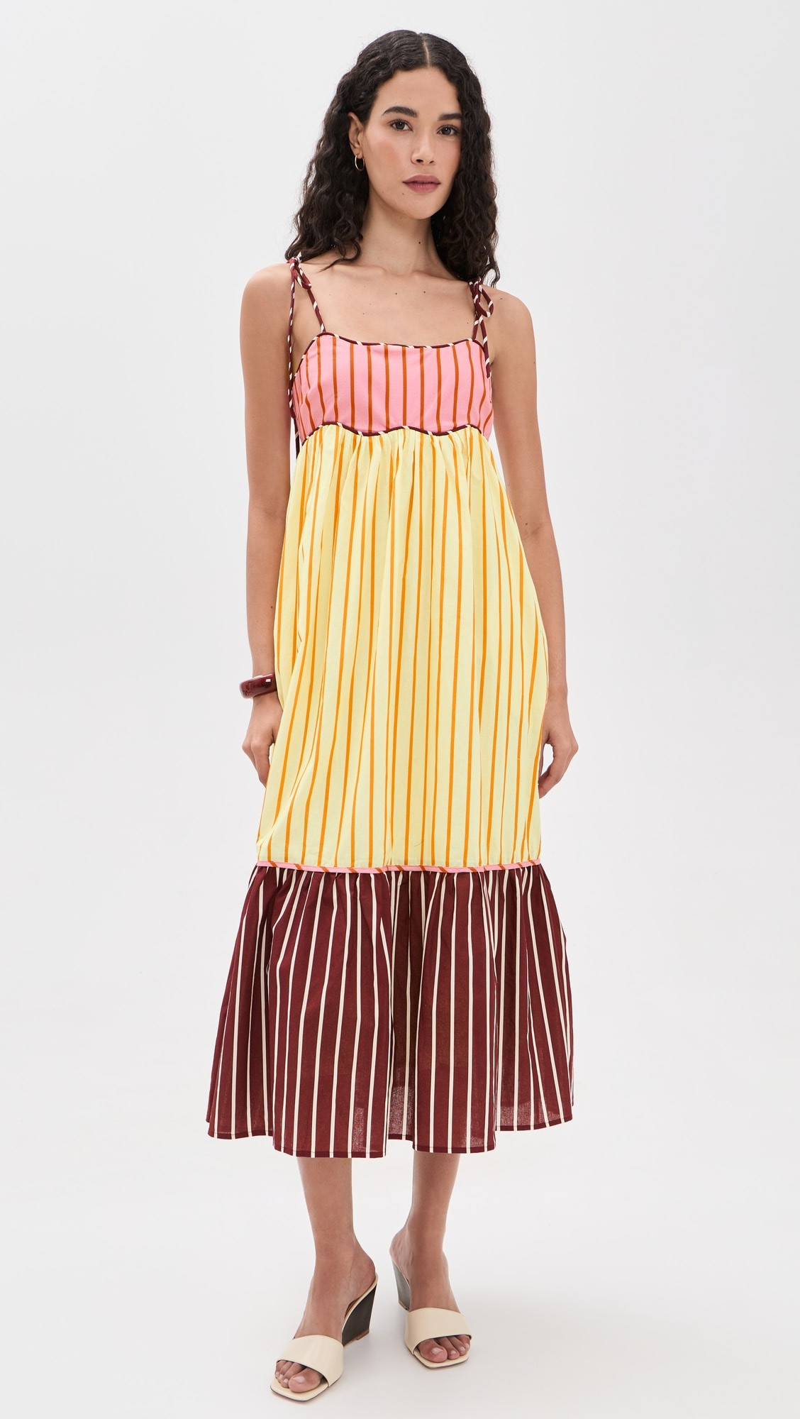 Colorblock Stripe Sleeveless Midi Dress | Shopbop