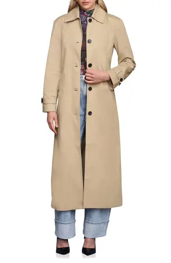 Avec Les Filles Belted Longline Trench Coat in Khaki at Nordstrom Rack, Size Small | Nordstrom Rack