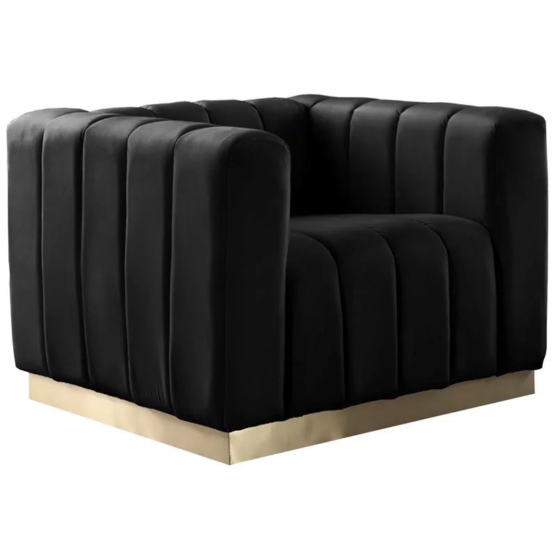 Meridian Furniture Marlon Black Velvet Chair | Walmart (US)