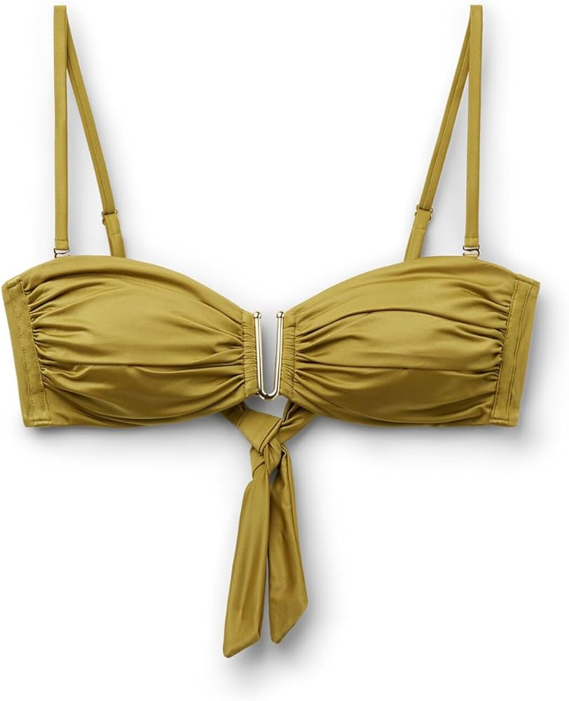 CALZEDONIA Woman's Bandeau Bikini Top Shiny Satin | Amazon (US)