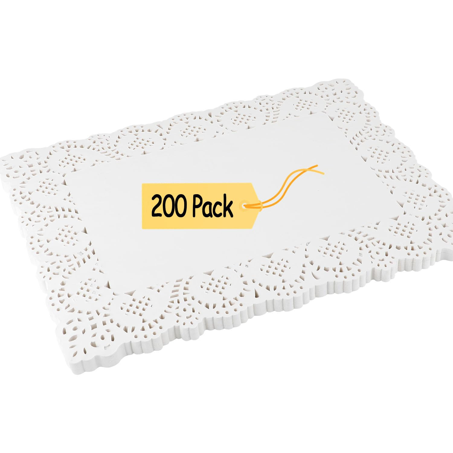 DECORA 200pcs White Rectangle Doilies Paper 14 X 10 Inches, Lace Paper Placemats for Cake Dessert... | Amazon (US)