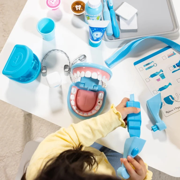 Melissa & Doug Super Smile Dentist Kit With Pretend Play Set of Teeth And Dental Accessories (25 ... | Walmart (US)