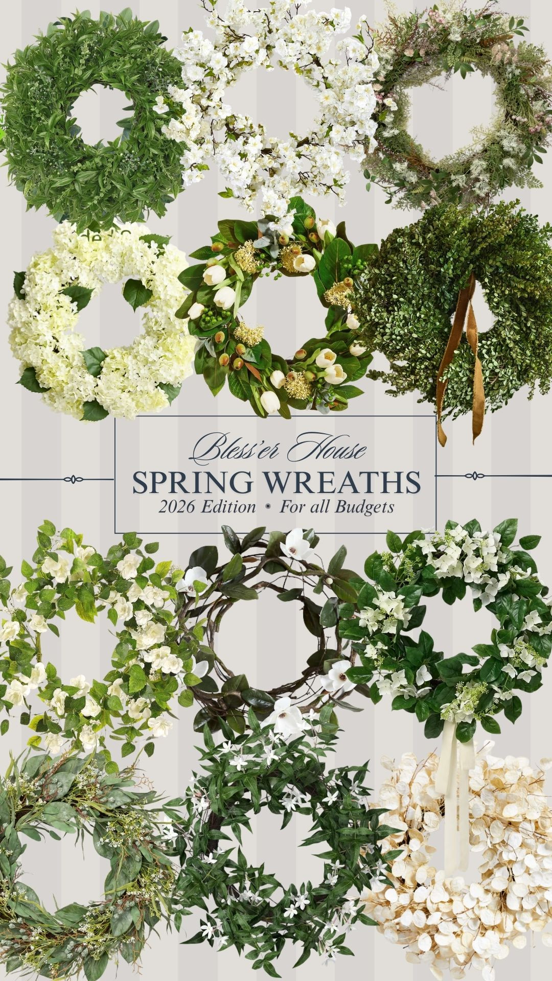Spring wreaths at all budgets! 



spring wreath, front door, porch decor, target, afloral, pottery barn wreath, real looking wreath, boxwood, greenery  

 #LTKSeasonal