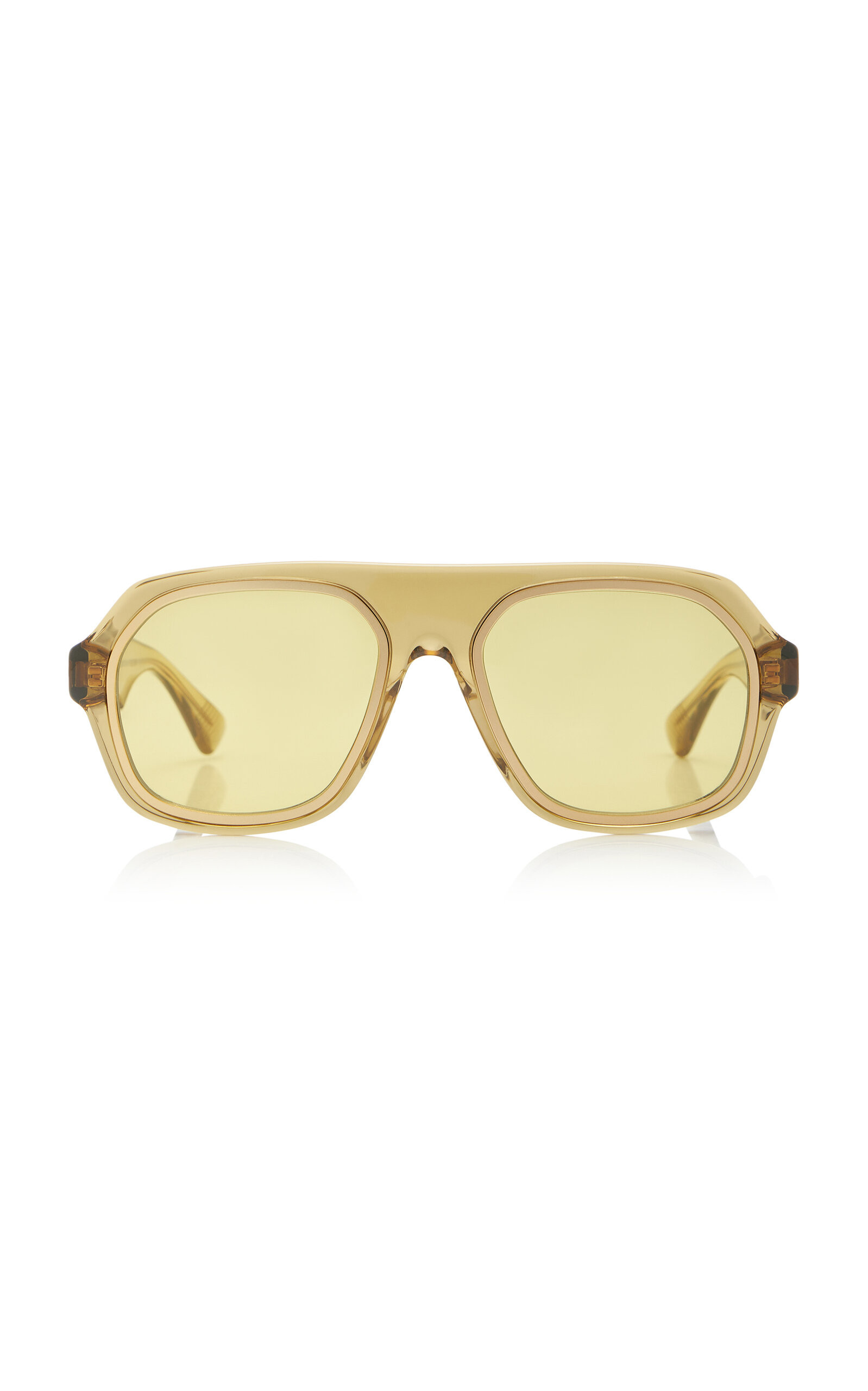 Bottega Veneta - Aviator-Frame Acetate Sunglasses - Yellow - OS - Moda Operandi | Moda Operandi (Global)