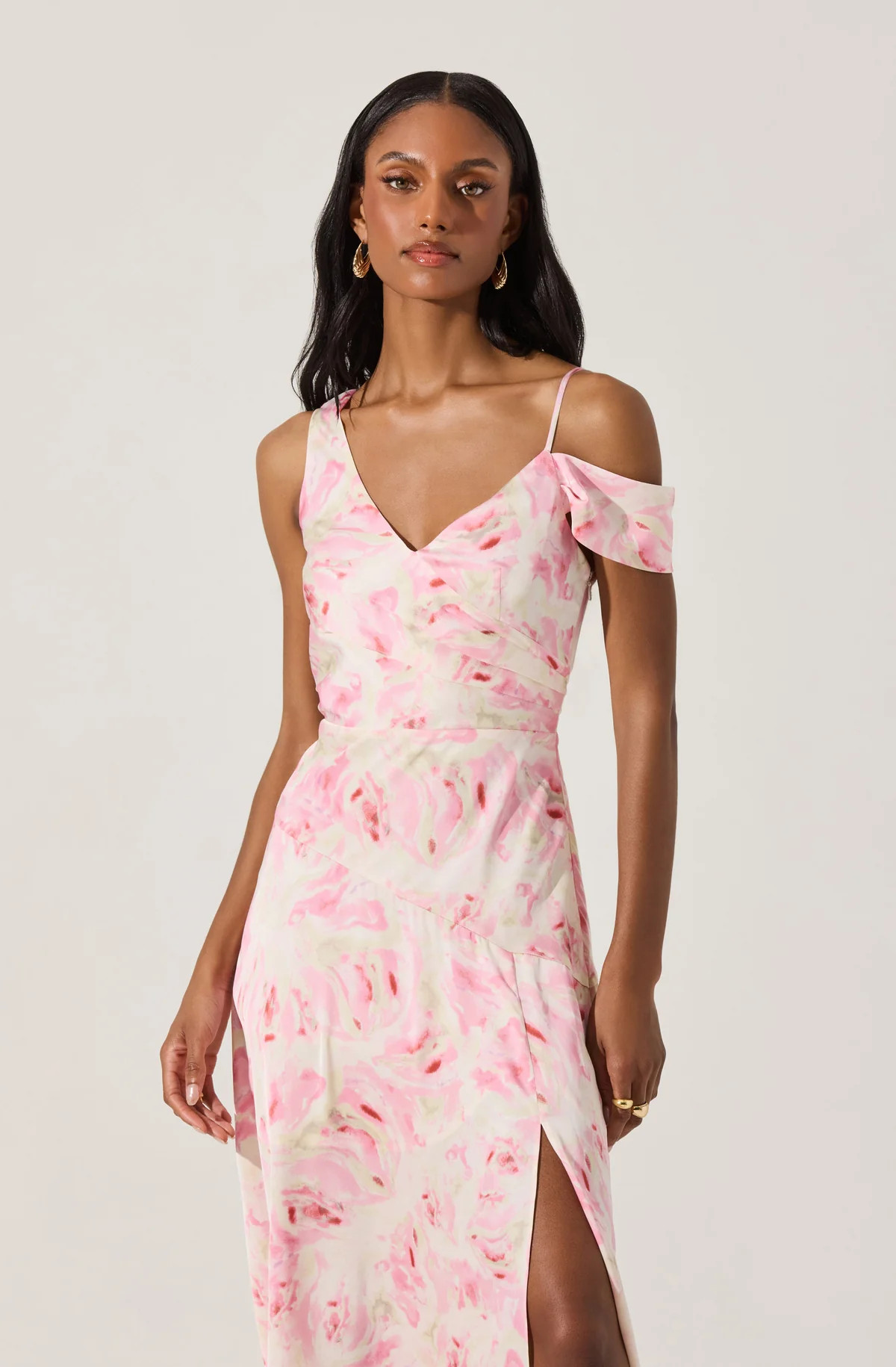 Asymmetric Shoulder Strap Midi Dress | ASTR The Label (US)