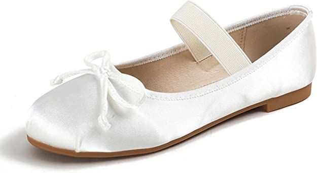 JOEupin Women’s Round Toe Ballet Flat Elastic Strap Comfortable Flats Shoes Slip On Casual Dres... | Amazon (US)