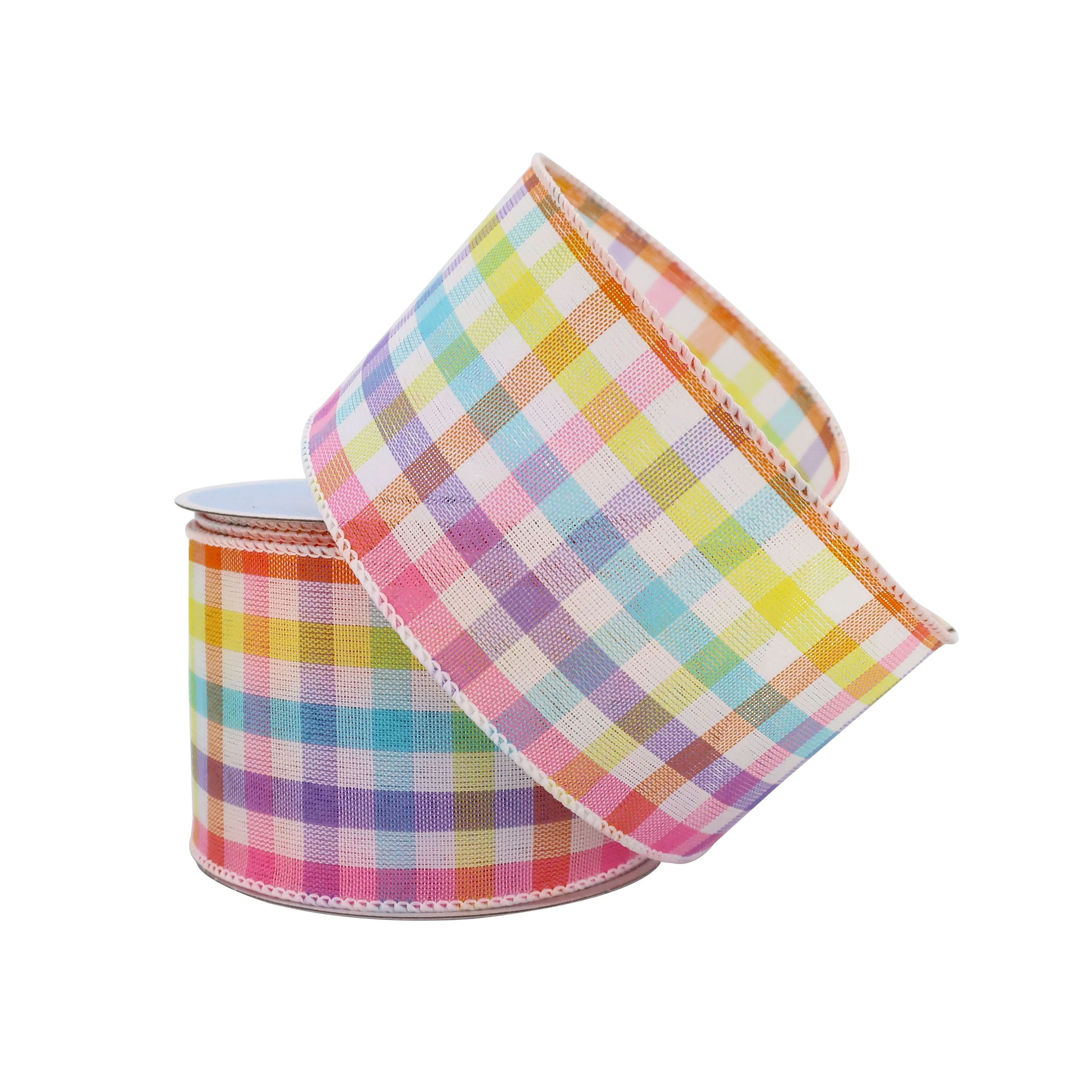2.5" x 20ft. Wired Color Check Ribbon by Celebrate It® Easter | Walmart (US)