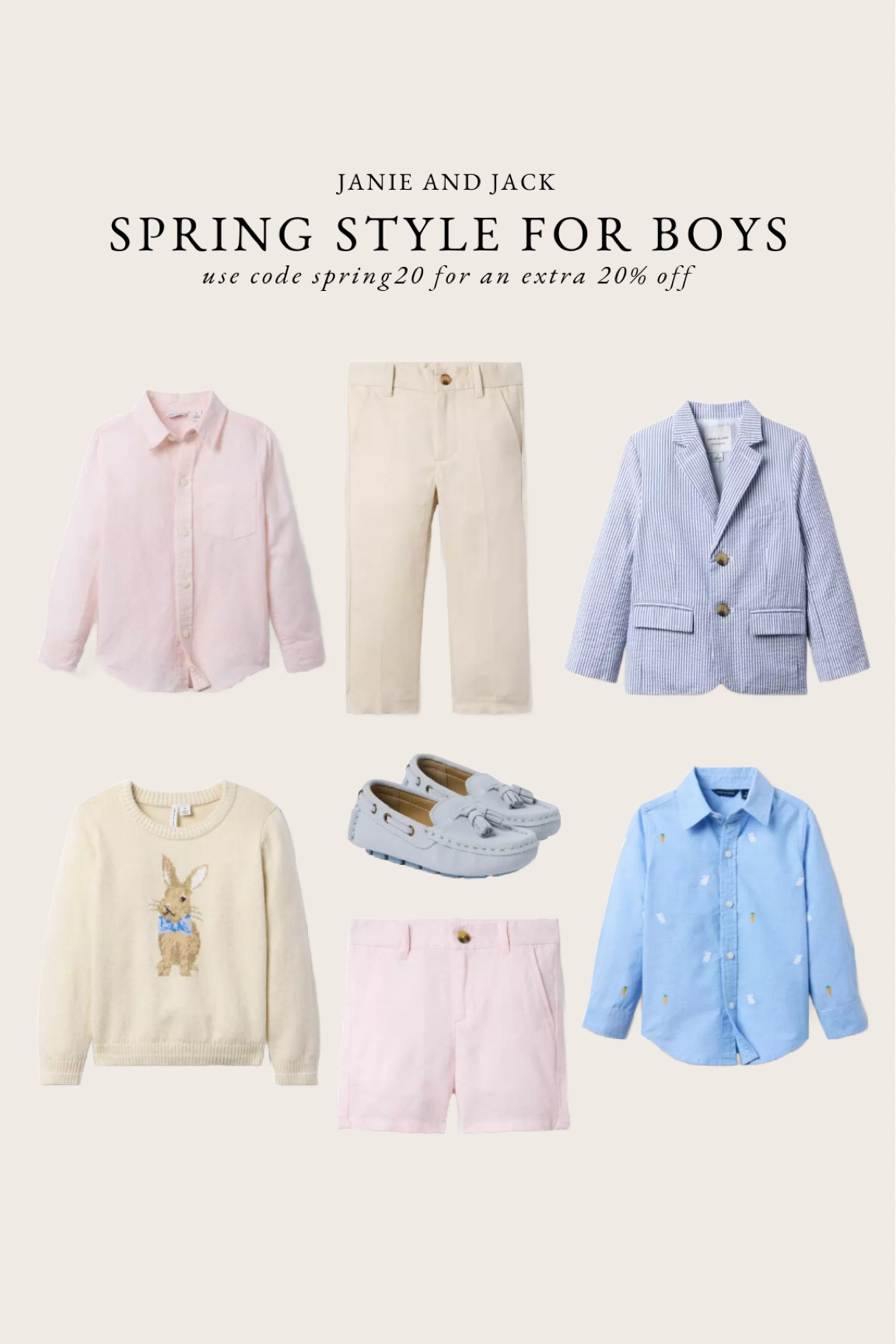 Spring style for boys from Janie and jack! Use code Spring20 for an extra 20% off  

#LTKSaleAlert #LTKFindsUnder50 #LTKKids