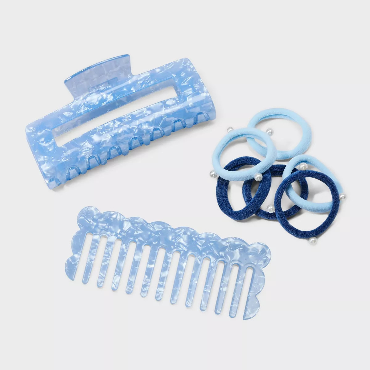 Women's Comb, Hair Ties and Claw Hair Clip Set 8pc - A New Day™ Ivory | Target