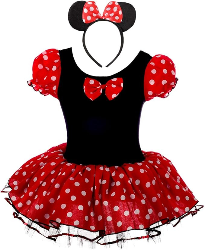 Lito Angels Girls' Polka Dots Costume Dance Dress Fancy Halloween Birthday Party w/ Hairhoop | Amazon (US)