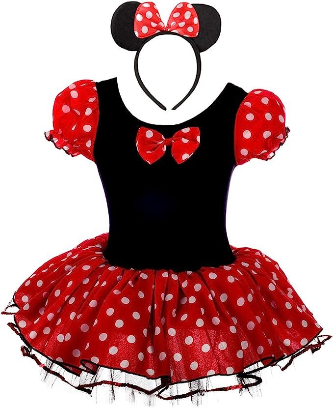 Lito Angels Girls' Polka Dots Costume Dance Dress Fancy Halloween Birthday Party w/ Hairhoop | Amazon (US)