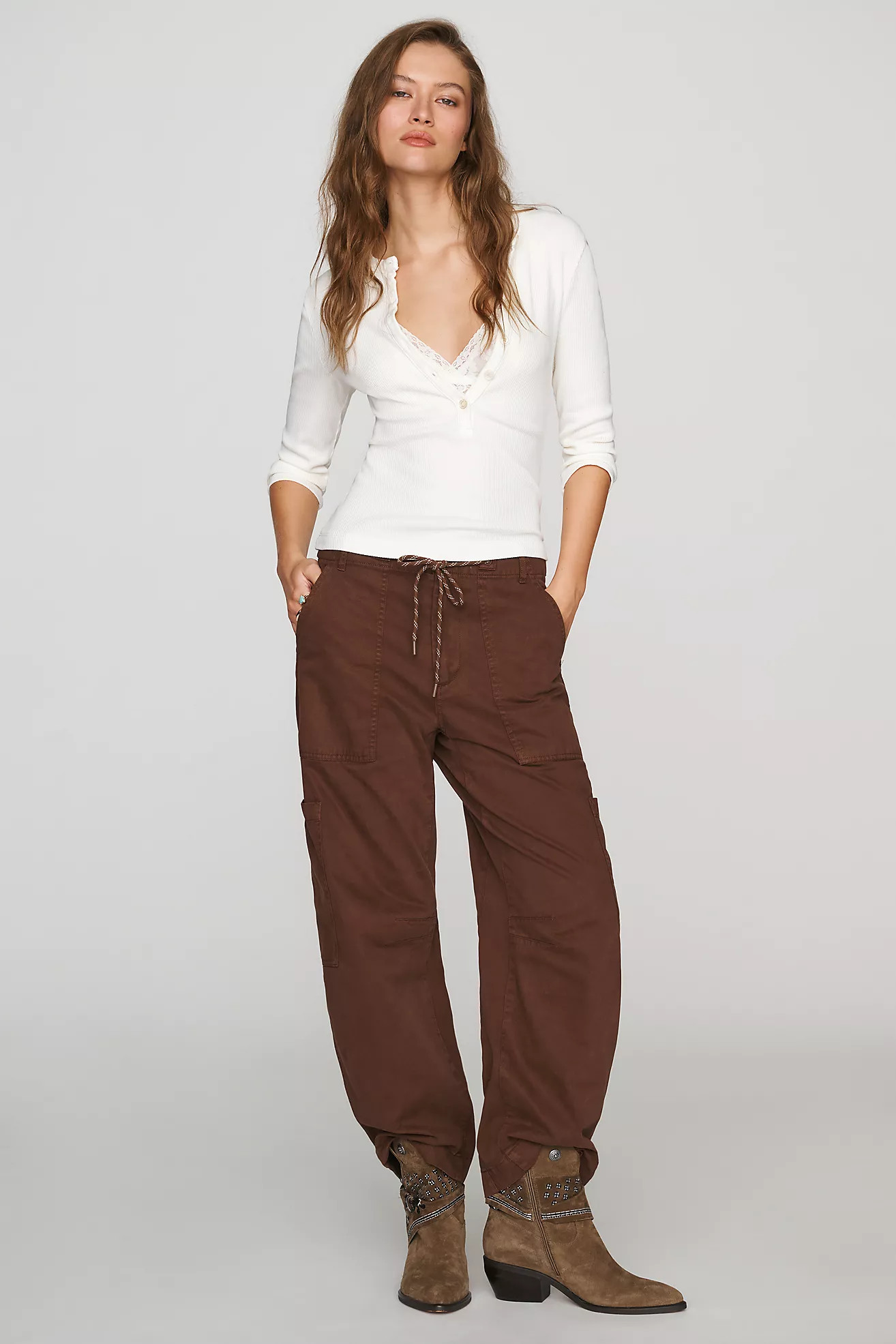 Pistola Sabrina 100% Cotton Curved Utility Pants | Anthropologie (US)
