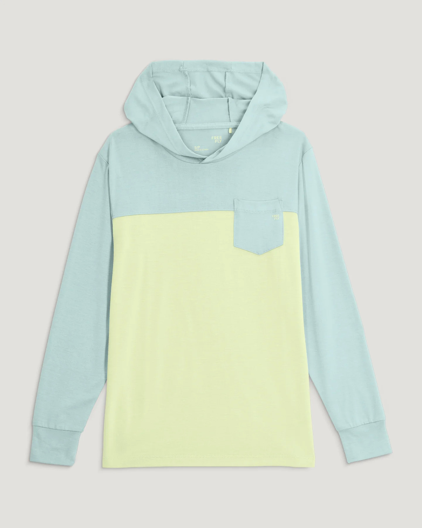 Youth Colorblock Bamboo Shade Hoodie - Tropic Sea / Lime | Free Fly Apparel