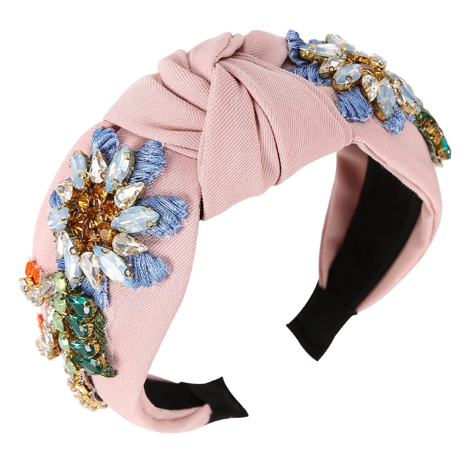 Qianxuan Rhinestone Crystal Headband For Women Handmade Jewelry Girls Hair Accessories Diamond Fashi | Amazon (US)