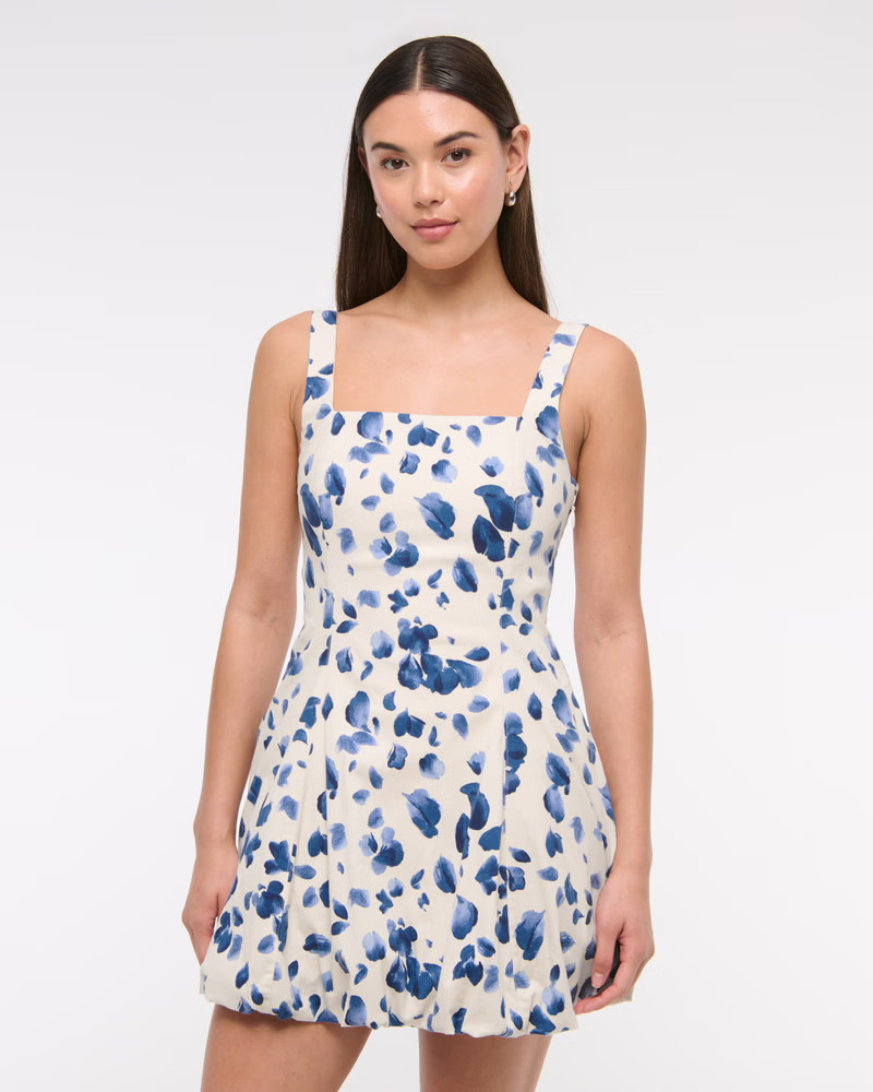 The A&F Mila Bubble Hem Mini Dress | Abercrombie & Fitch (US)