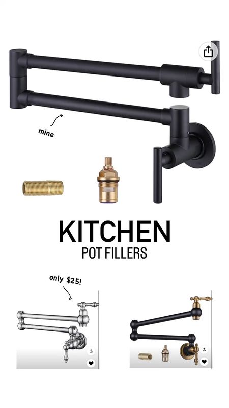 Kitchen wall faucet pot fillers under $100!

#LTKunder100 #LTKhome #LTKFind