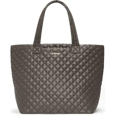 MZ Wallace Large Metro Deluxe Quilted Nylon Tote in Magnet at Nordstrom | Nordstrom