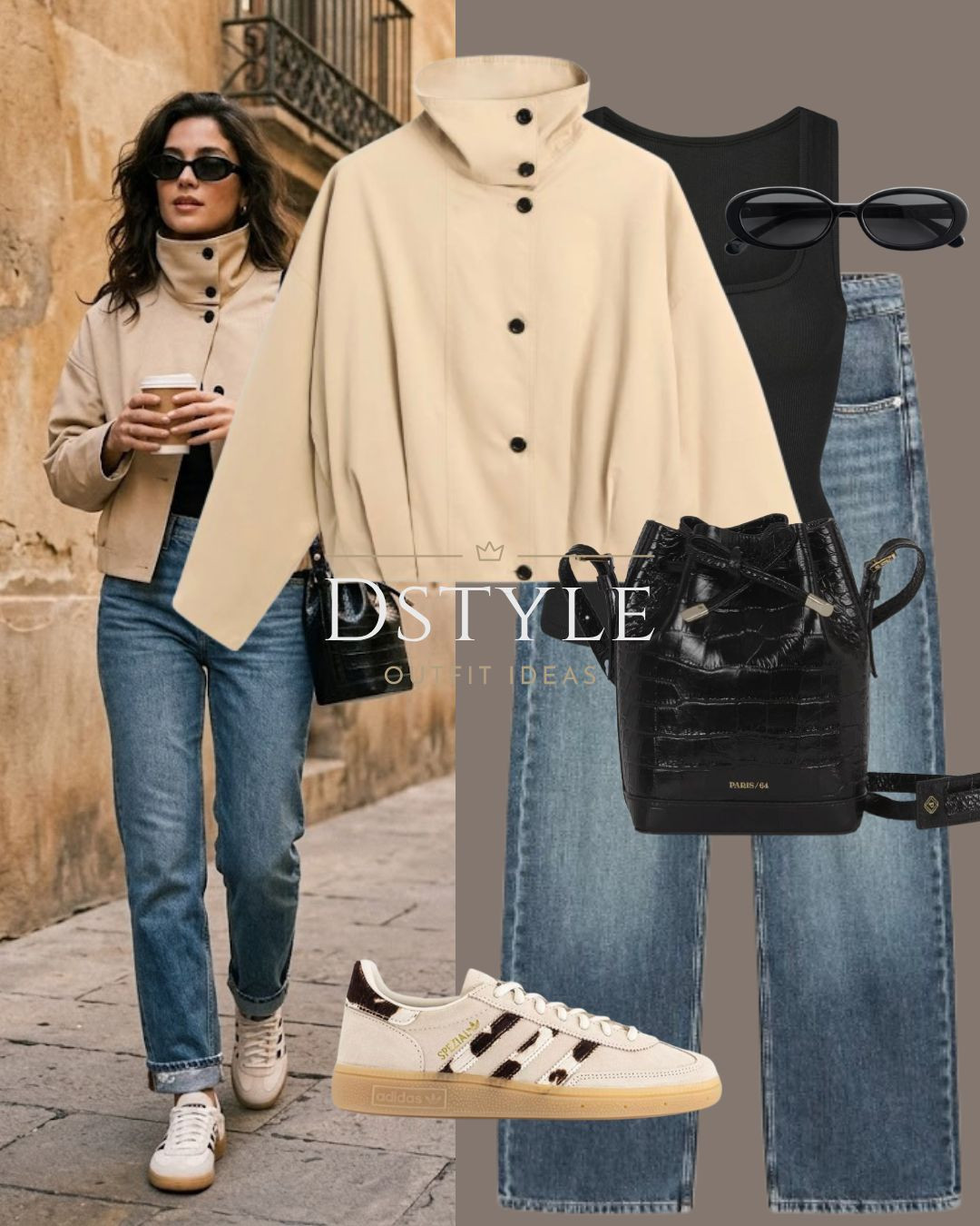 Spotted: my go-to transitional outfit. That beige button-up jacket is a capsule wardrobe must-have. Linked it, along with these versatile #straightlegjeans and the coolest #special sneakers for your next coffee run. 
#ltkcasual #transitionalstyle #fallfashion

#LTKootd