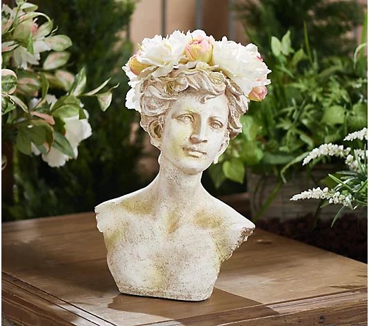 The Found Cottage by Liz Marie 15" Resin Bust Planter - QVC.com | QVC