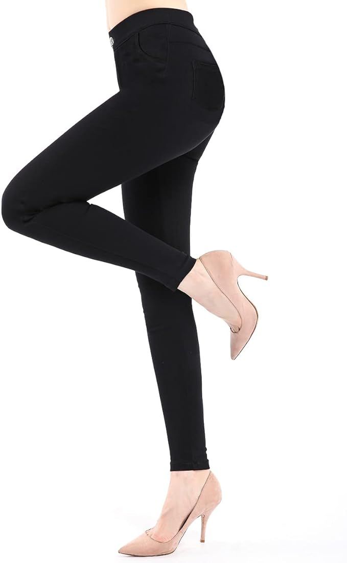 neezeelee Women's Comfort Black high Waisted Leggings Dress Pants Stretch Slim Fit Trousers Casua... | Amazon (US)