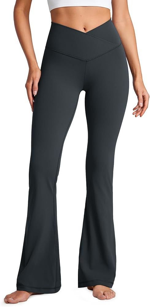 CRZ YOGA Butterluxe Crossover Flare Leggings for Women 31" - High Waist V Cross Bootcut Bell Bott... | Amazon (US)