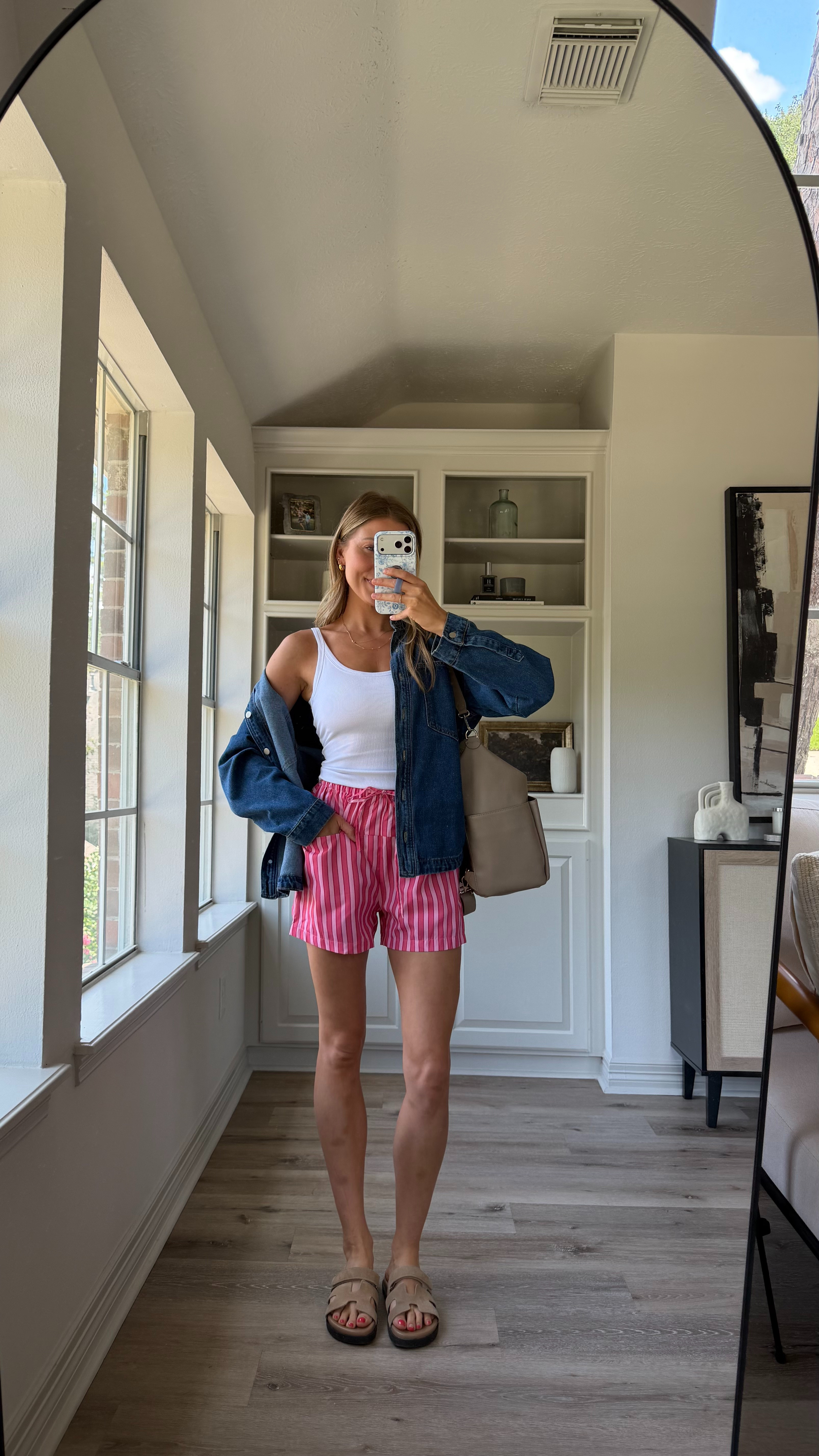 Cute, casual summer outfit | S tank, M denim shirt + M shorts 

 #LTKootd