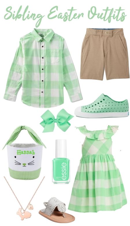 Affordable Easter outfits for siblings / budget friendly spring style / Easter outfits for kids / green gingham 

#LTKkids #LTKbaby #LTKSeasonal