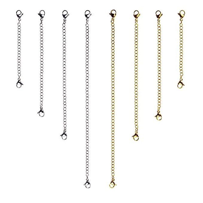D-buy 8 Pcs Stainless Steel Necklace Extender Bracelet Extender Extender Chain Set 4 Different lengt | Amazon (US)