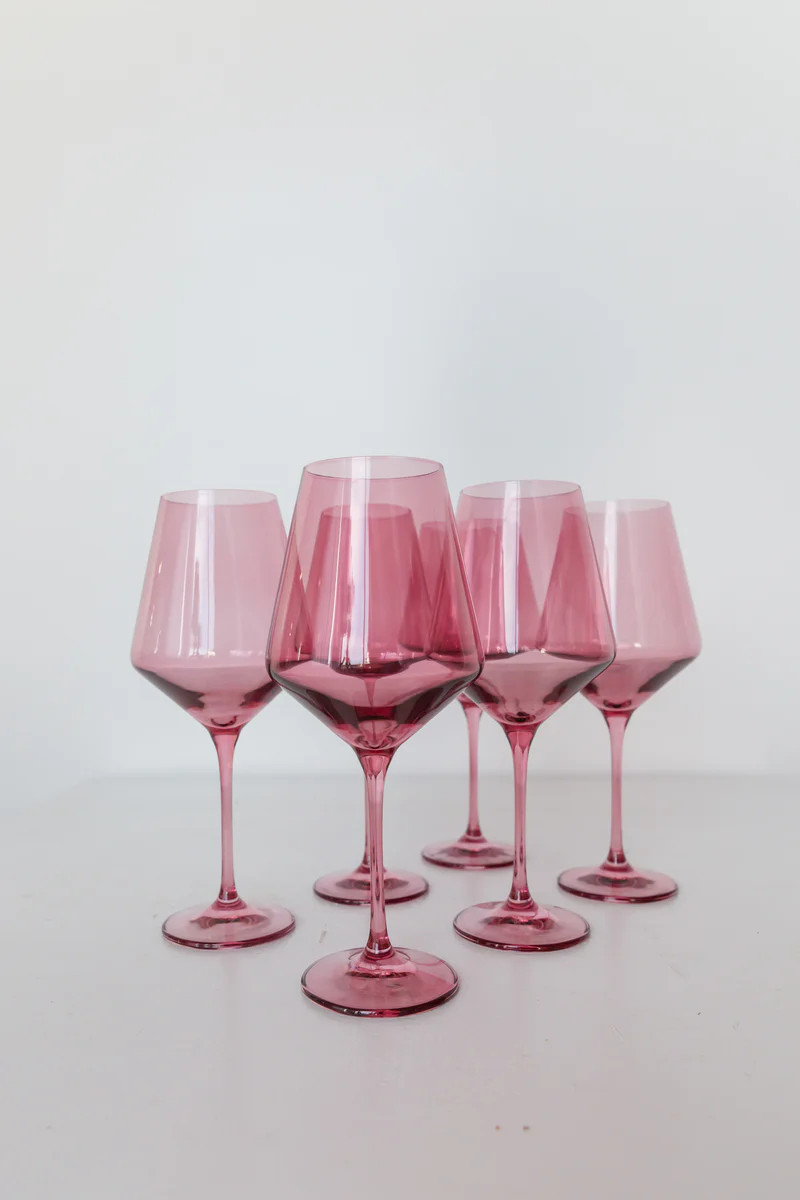 Estelle Colored Wine Stemware - Set of 6 {Rose} | Estelle Colored Glass