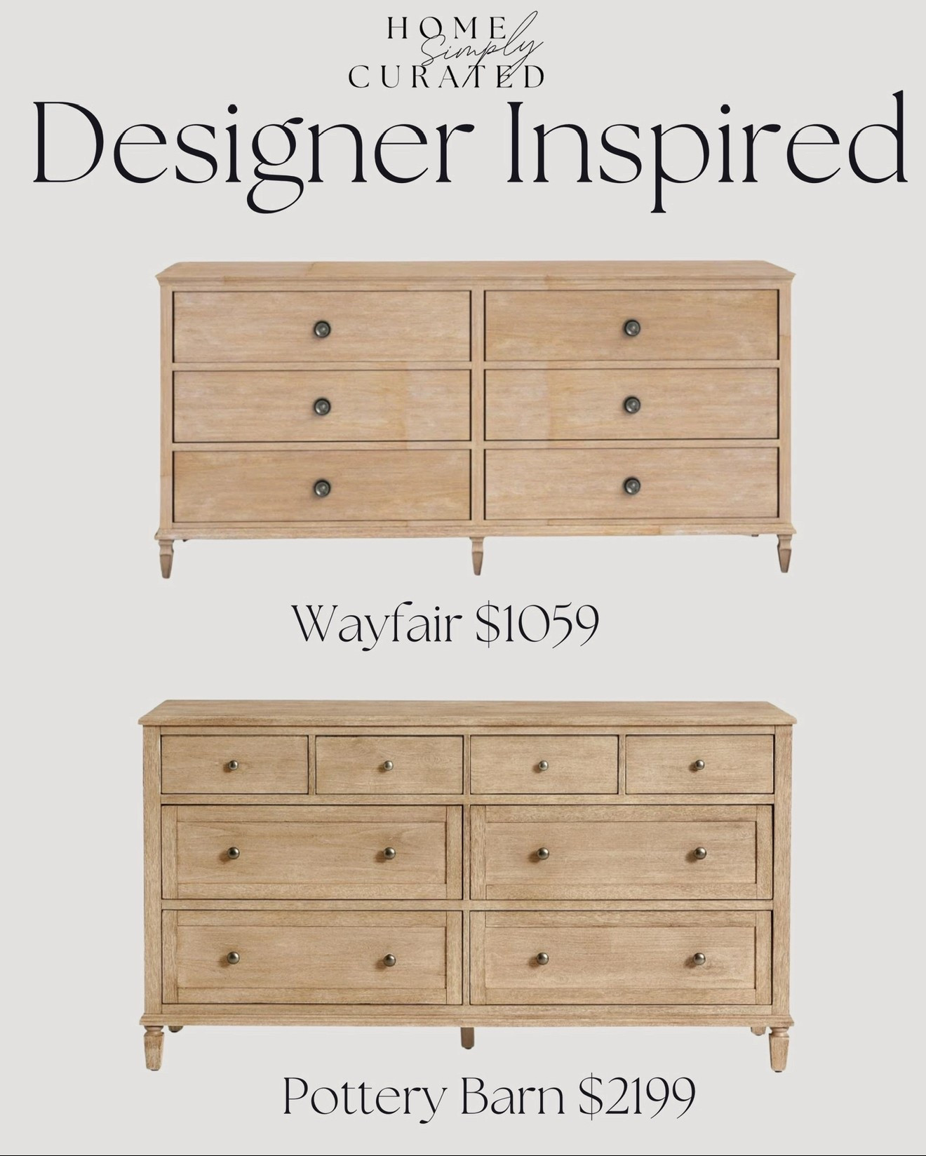 Designer inspired dresser find!! There’s a reason this Wayfair find is so popular! 

Light wood toned dresser, pottery barn look alike 

#LTKFamily #LTKHome