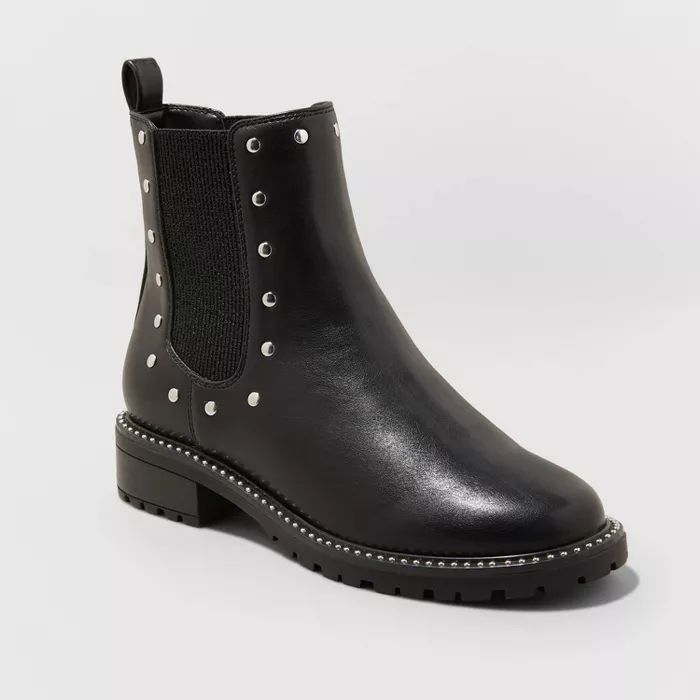 Women's Sasha Studded Chelsea Boots - A New Day™ Black | Target