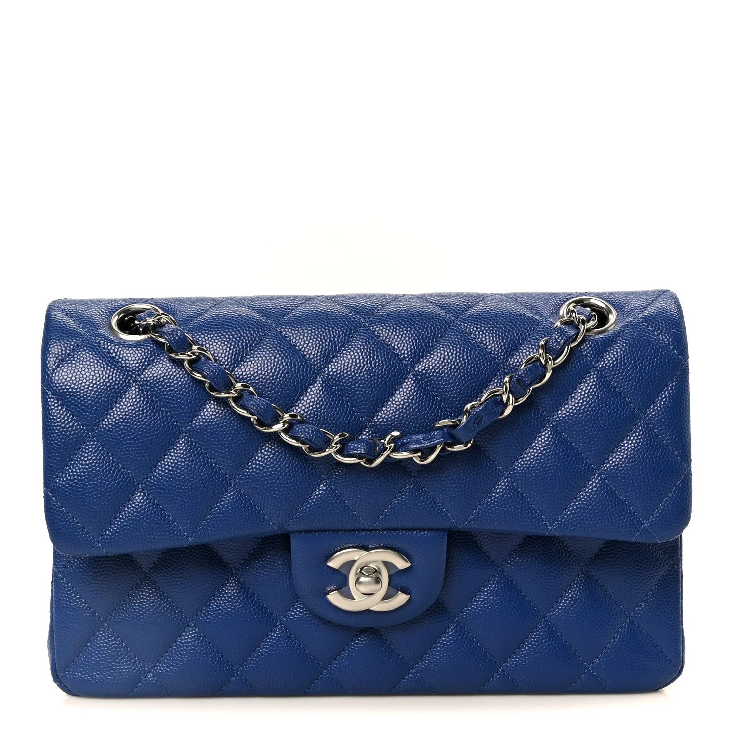 Maison Plush Caviar Quilted Small Double Flap Blue - Caviar Quilted Small Double Flap Blue | Shop.app