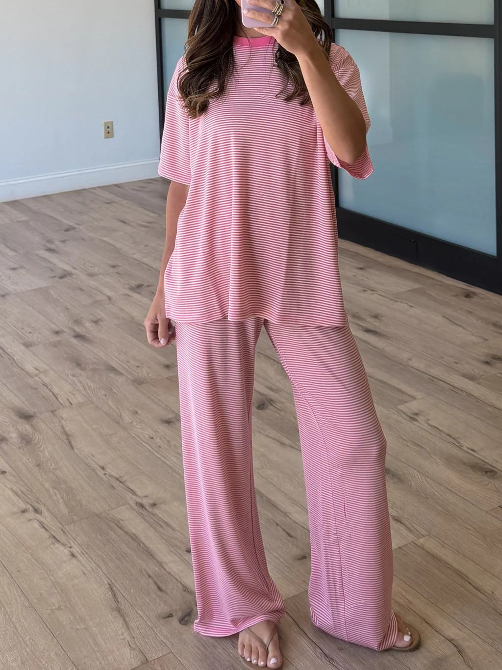 On Repeat Stripe Oversized Tee | Bubblegum | Shop Talulah