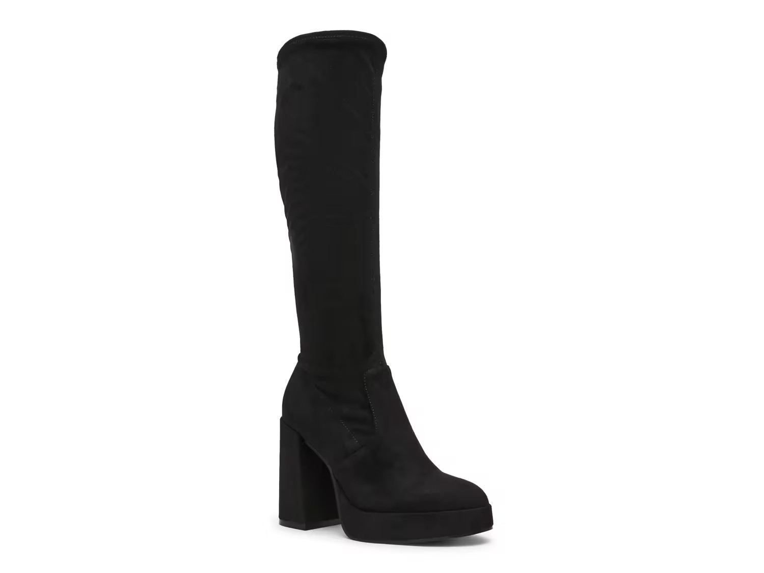 Steve Madden Twain Platform Boot | Women's | Black | Size 9.5 | Boots | Stretch | DSW