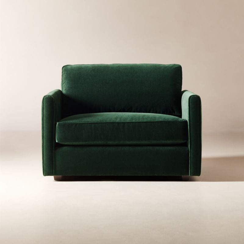 Malea Green Velvet Chair and a Half + Reviews | CB2 | CB2