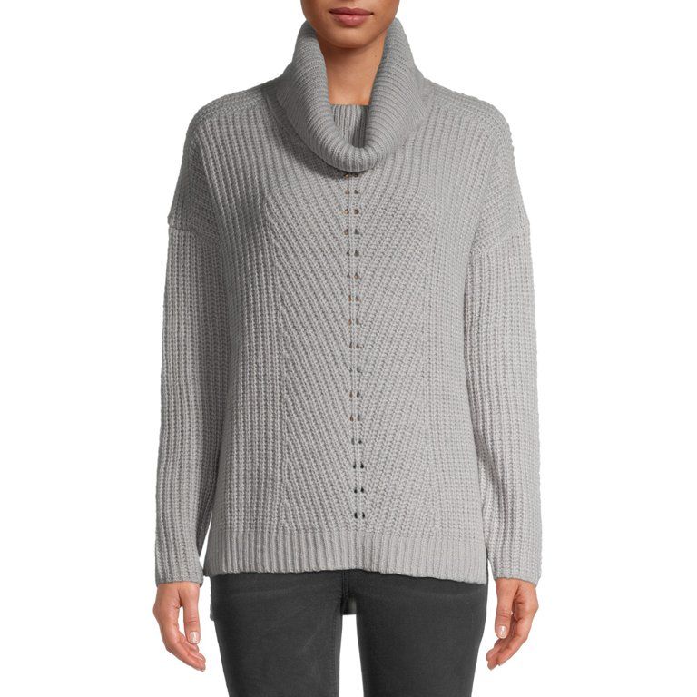 Time and Tru Women's Textured Cowl Neck Sweater | Walmart (US)